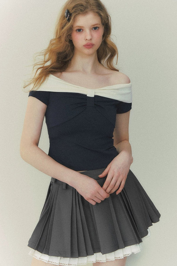 Retro Fake Two-Piece Knit Top