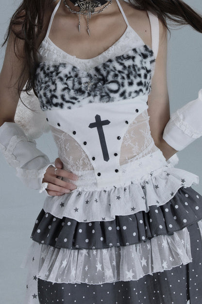 Gothic Lace Patchwork Tank Top