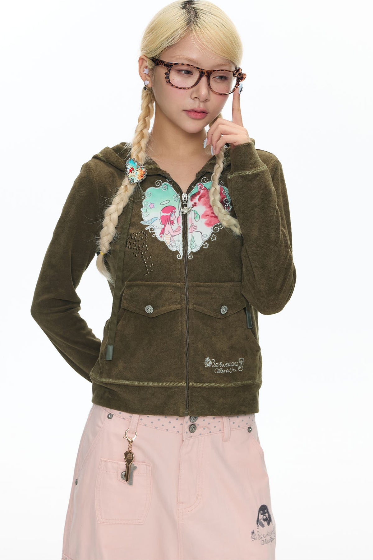 Vintage Green Swirl Heart Jacket