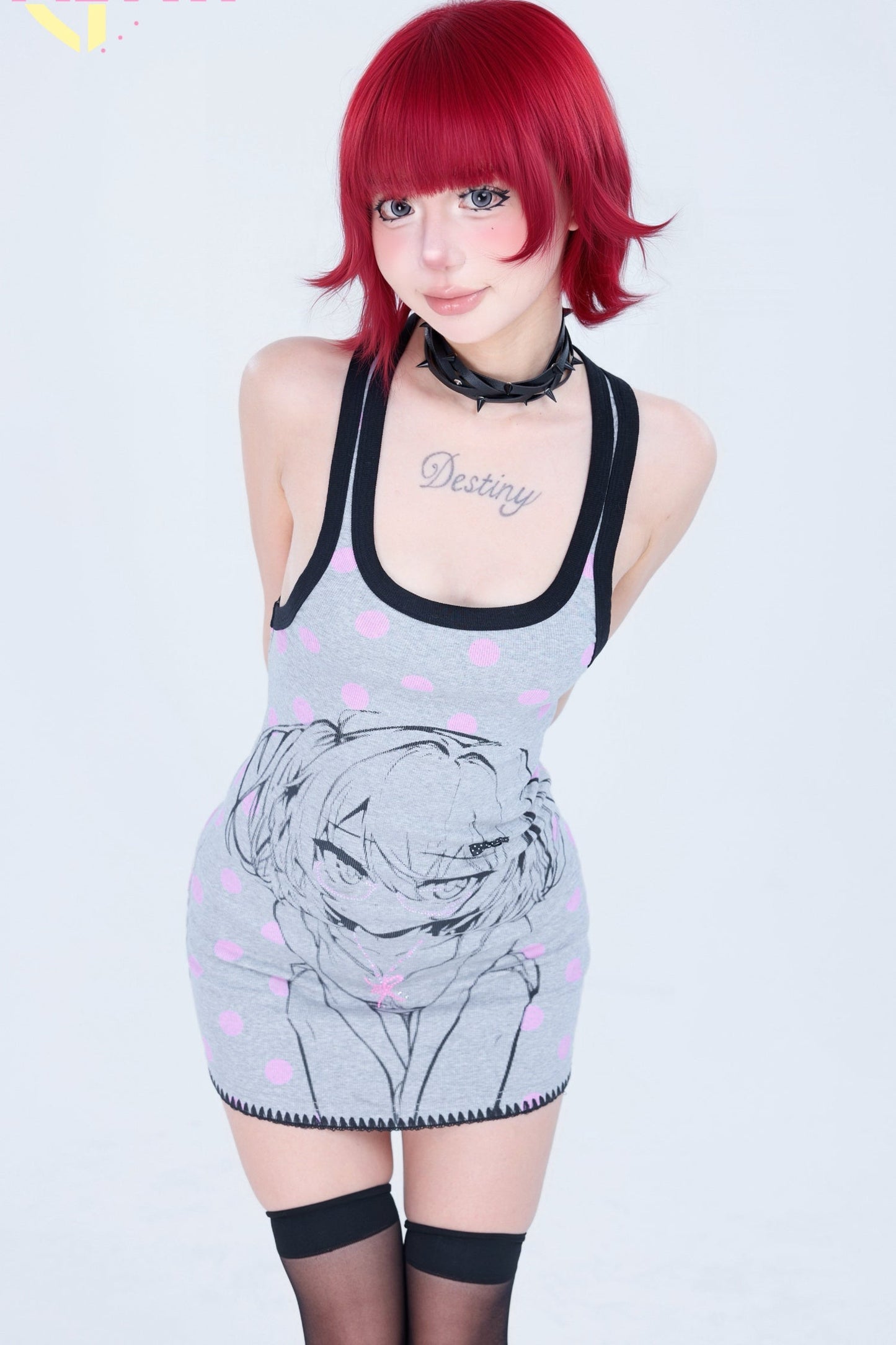 Lensgirl abito canotta aderente con strass 3D