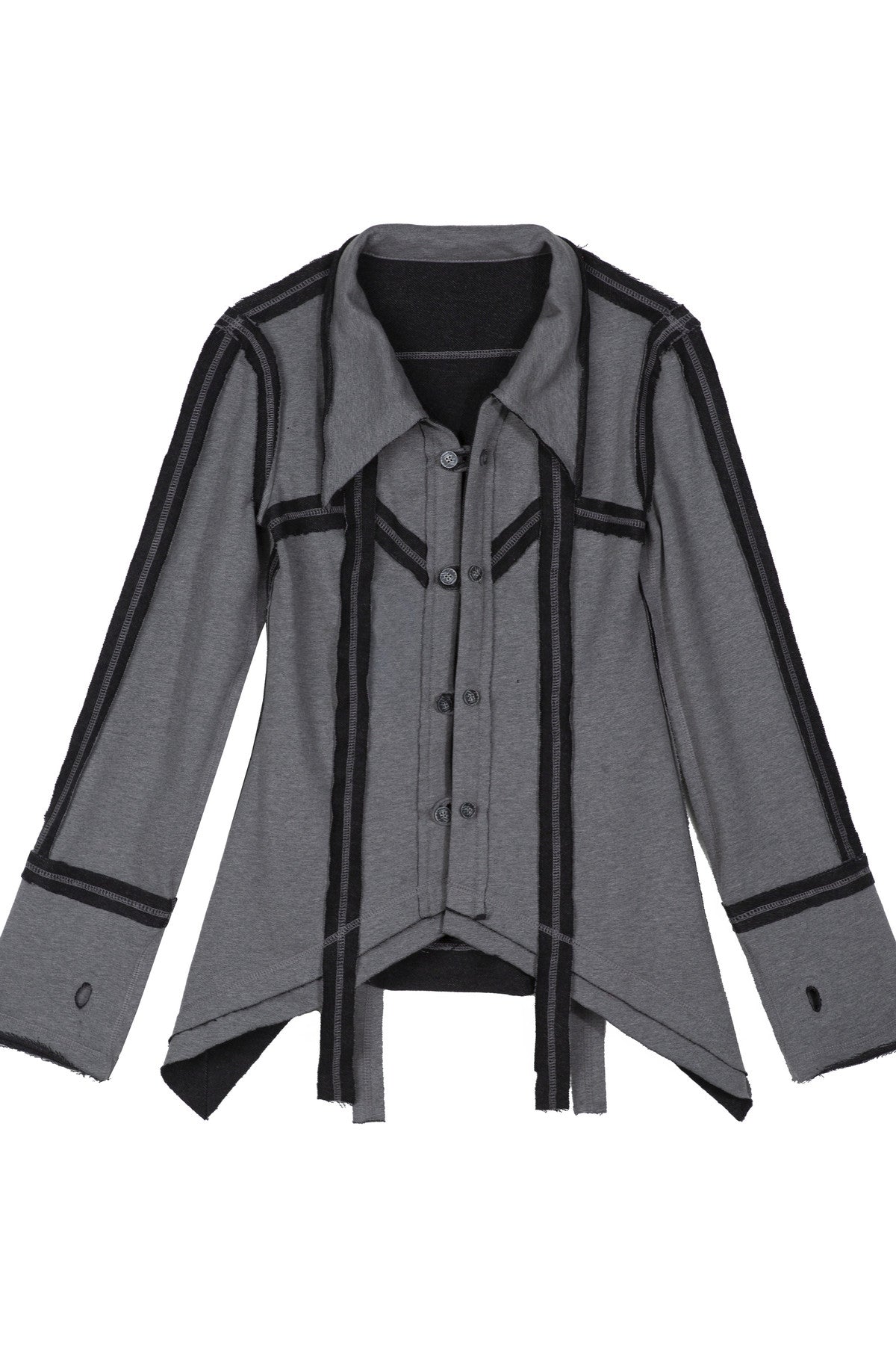 Two-Way Raw Edge Outerwear Shirt