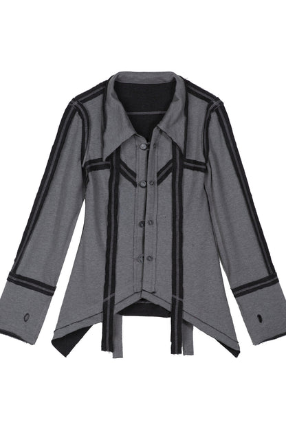 Two-Way Raw Edge Outerwear Shirt