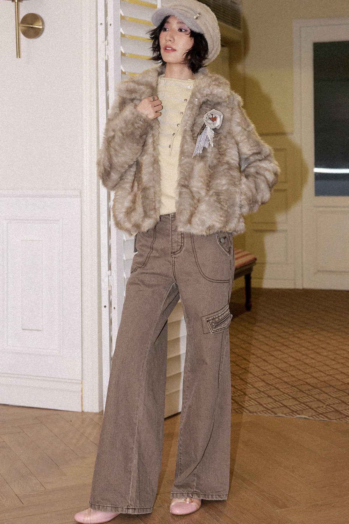 Bamboo Cotton Flared Workwear Pants