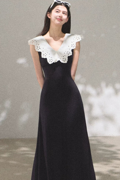 Robe en coton sans manches dos nu à ombre d’arbre