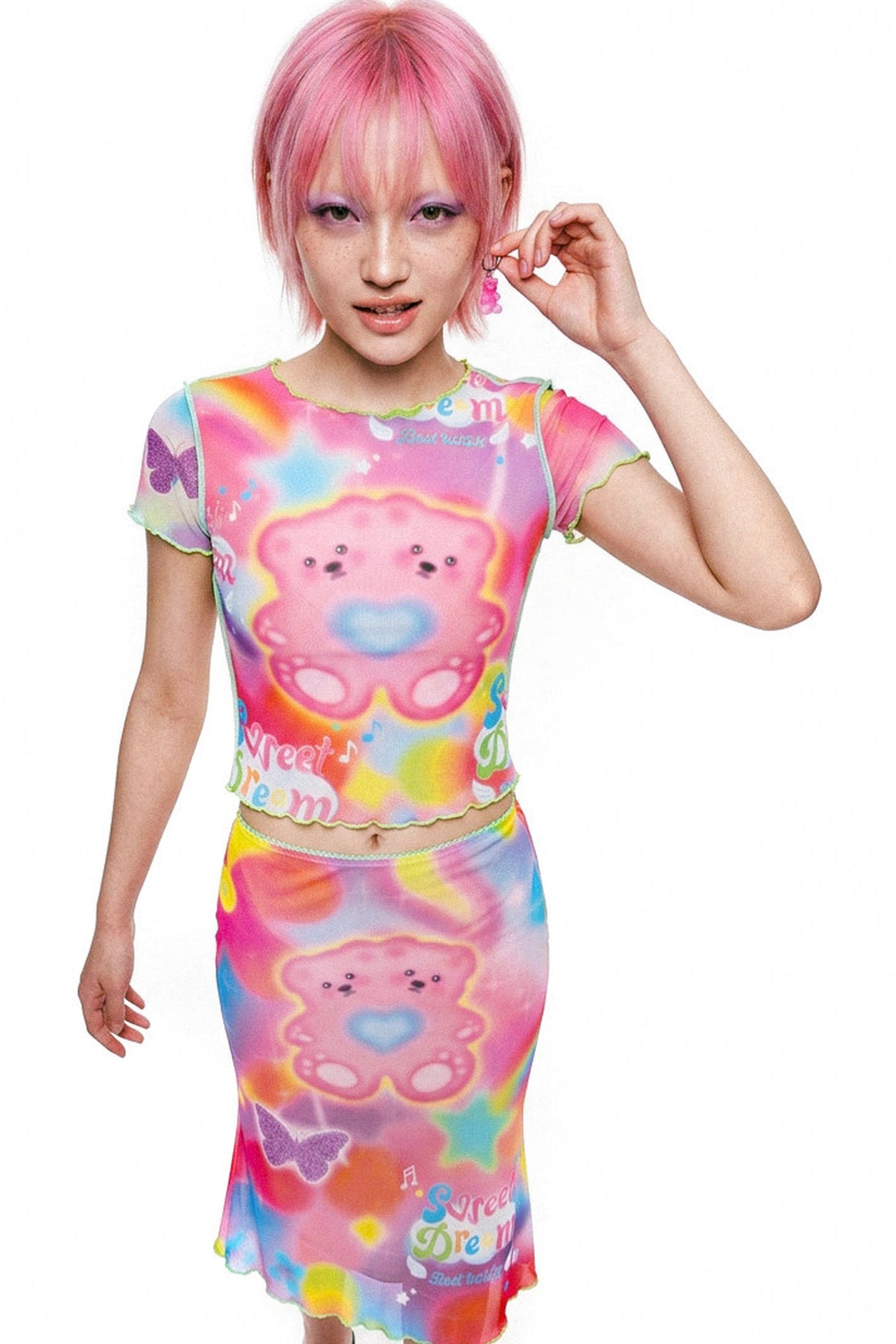 Dopamine Rainbow Mesh Dress