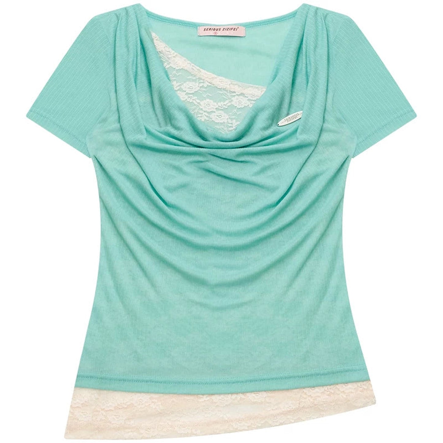 Mint Lace Flutter Top