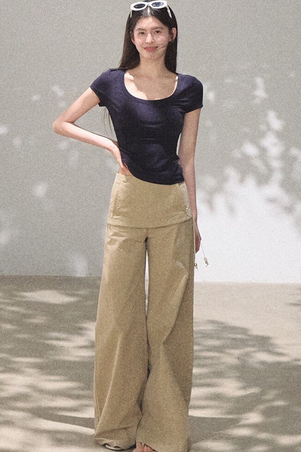 Lyocell V-Neck Short Sleeve Top
