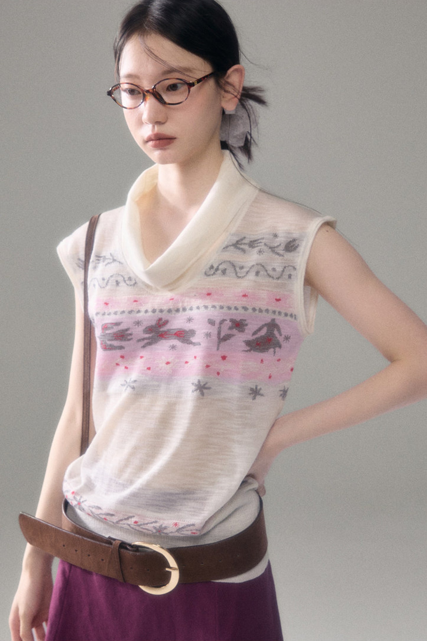 Bunny Fair Isle Knit Vest