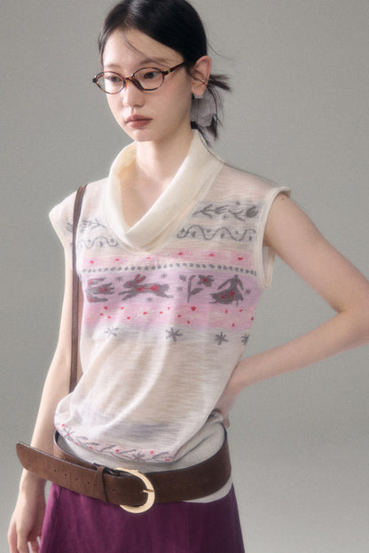 Bunny Fair Isle Knit Vest