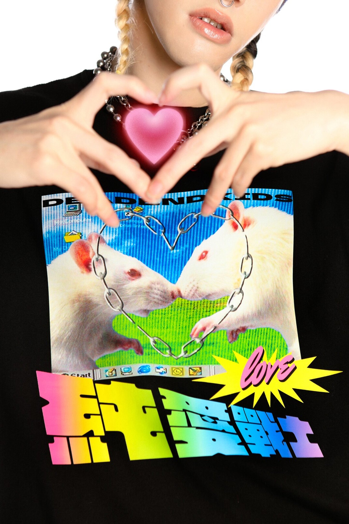 Pure Love Warrior lockere Subkultur-Bluse