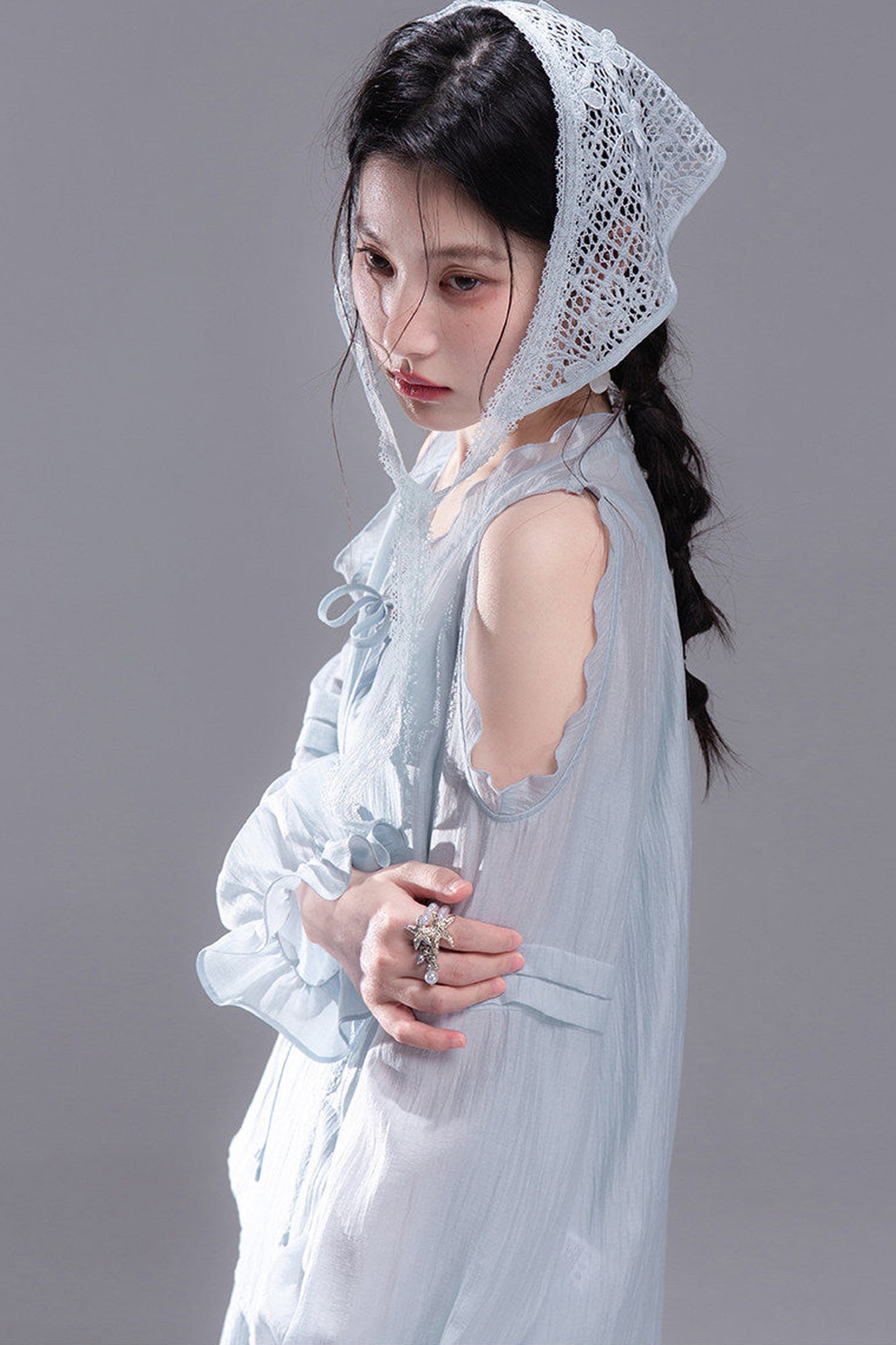 Lyocell Off-Shoulder Shirt and Shorts Set-Up