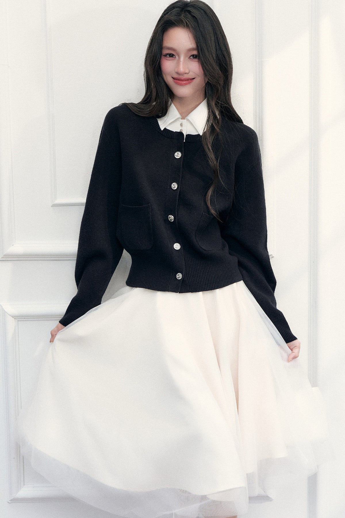 Color-Block Satin Knit Jacket Set-Up
