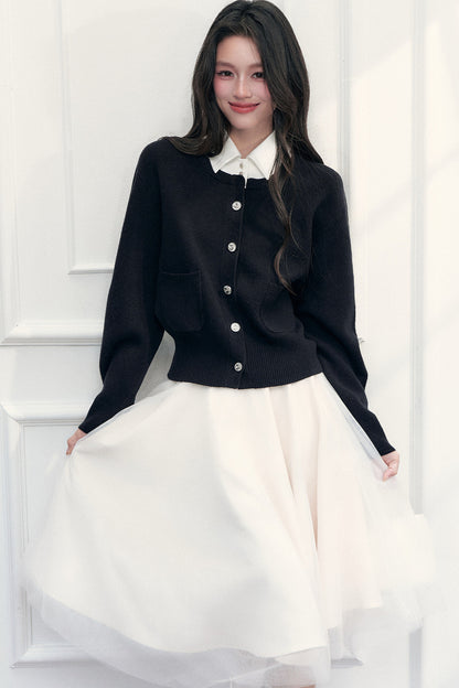 Color-Block Satin Knit Jacket Set-Up