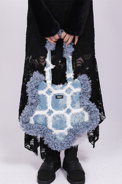 Borsa sottobraccio rétro in denim