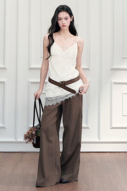 Eyelash Lace Patchwork Layered Camisole