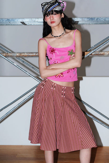 Colorful Rope Embroidery Camisole