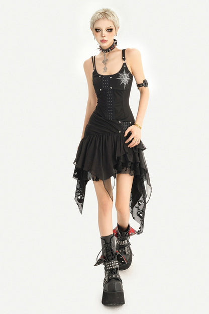 Gothic Irregular Hem Camisole Dress