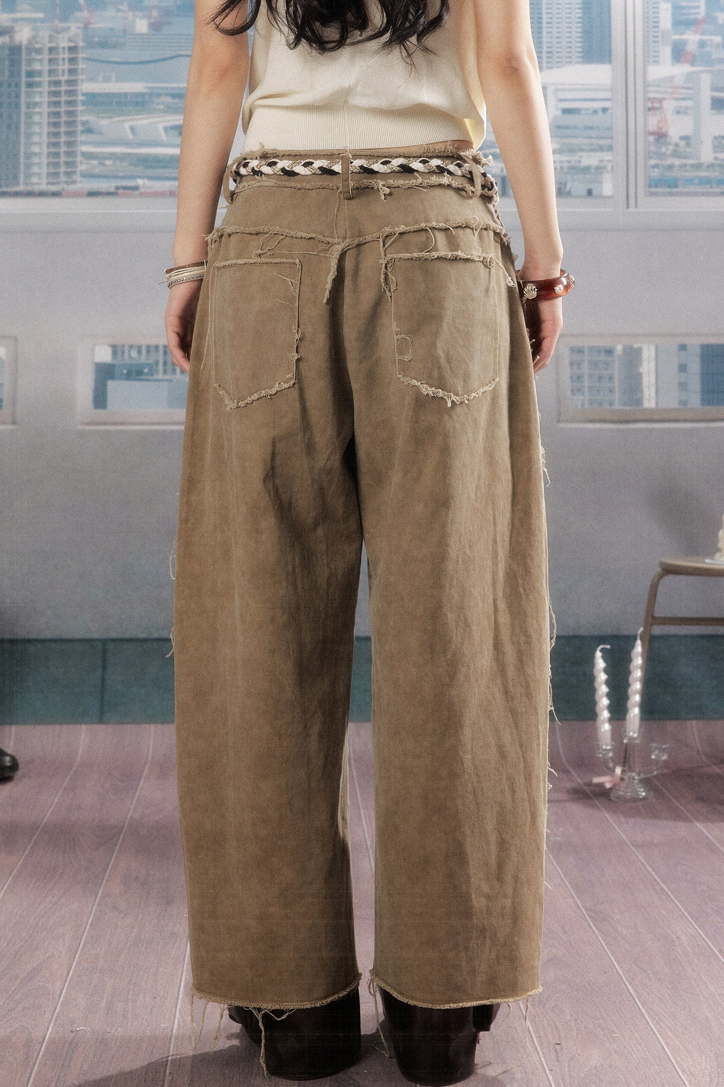 Pantalon droit imprimé