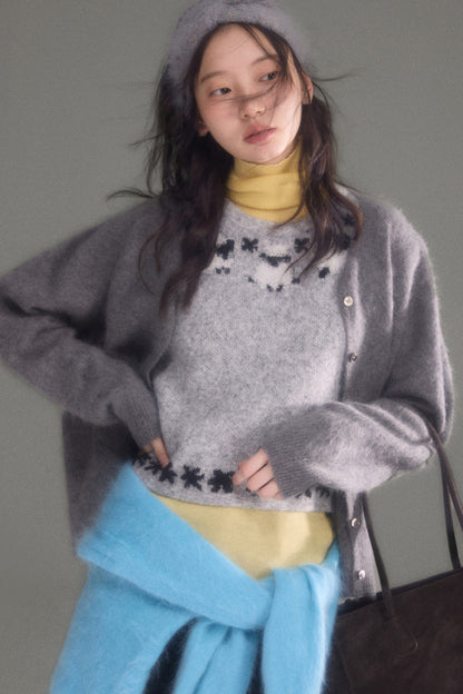 Sheep Jacquard Knitted Sweater Vest