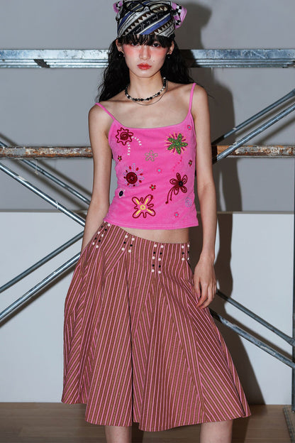 Colorful Rope Embroidery Camisole