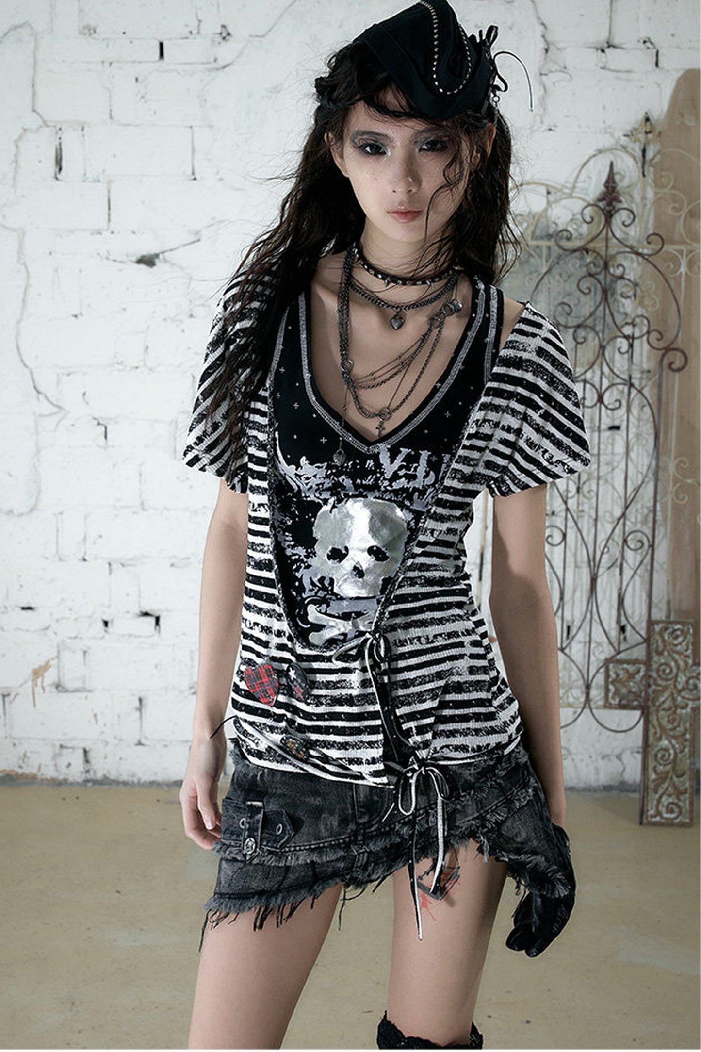 Vintage Asymmetrical Printed Top
