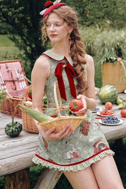 Berry Basket Floral Short Dress