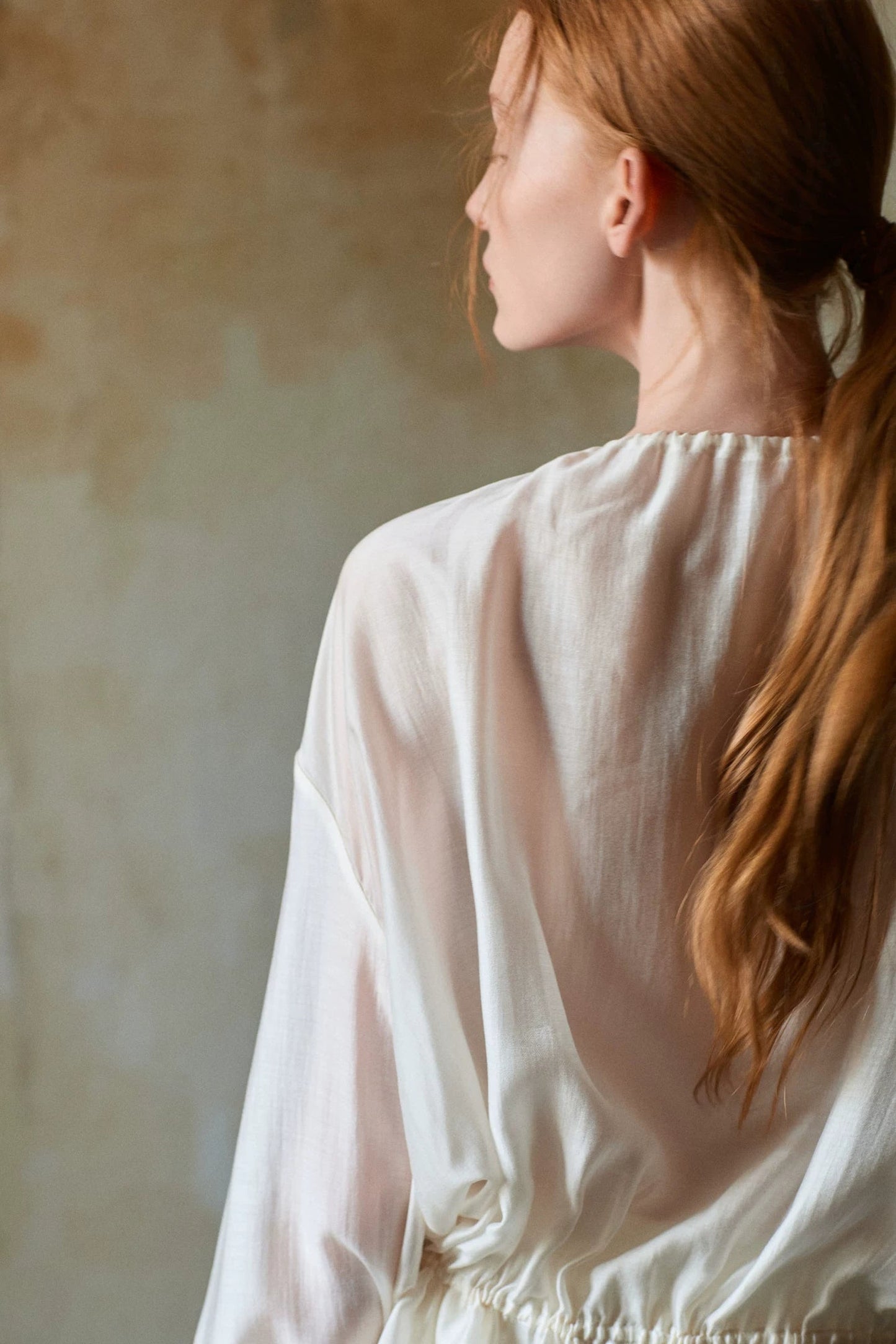 Tencel Acetate Off-White Blouse