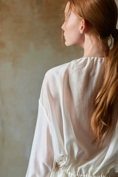 Tencel Acetate Off-White Blouse