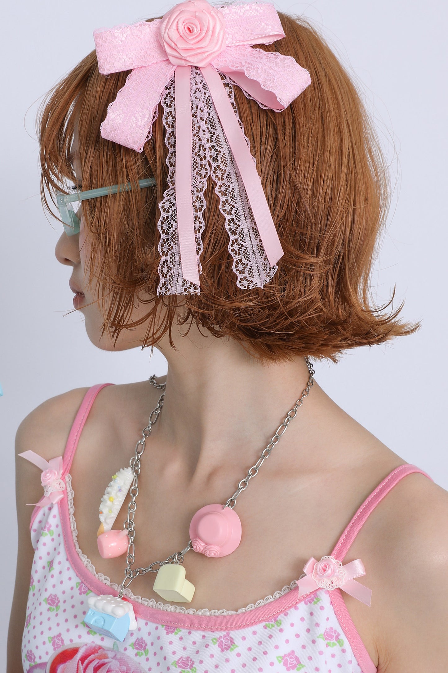 Rose Lace Bow Hair Clip