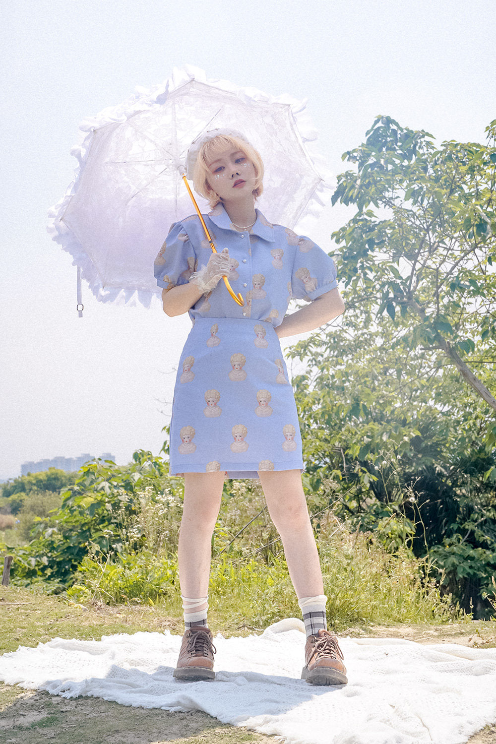 Hand-Painted Ceramic Doll Skirt