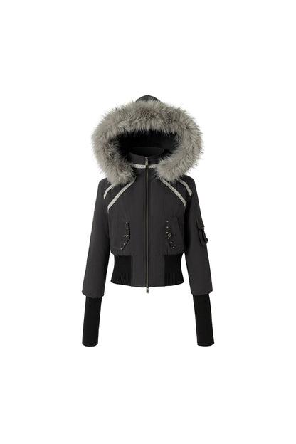 Hooded Fur Collar Parka Outer