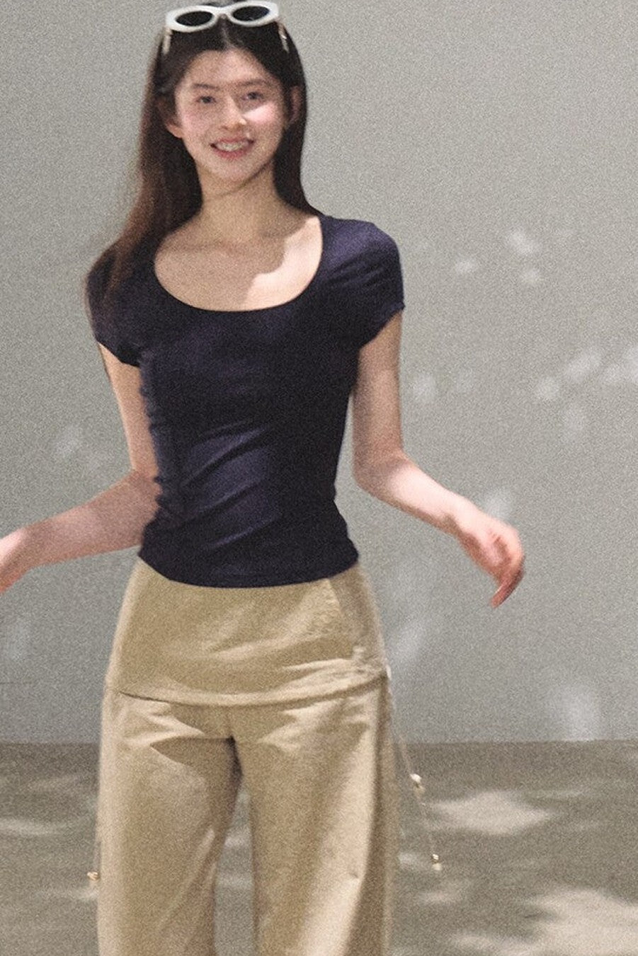Lyocell V-Neck Short Sleeve Top