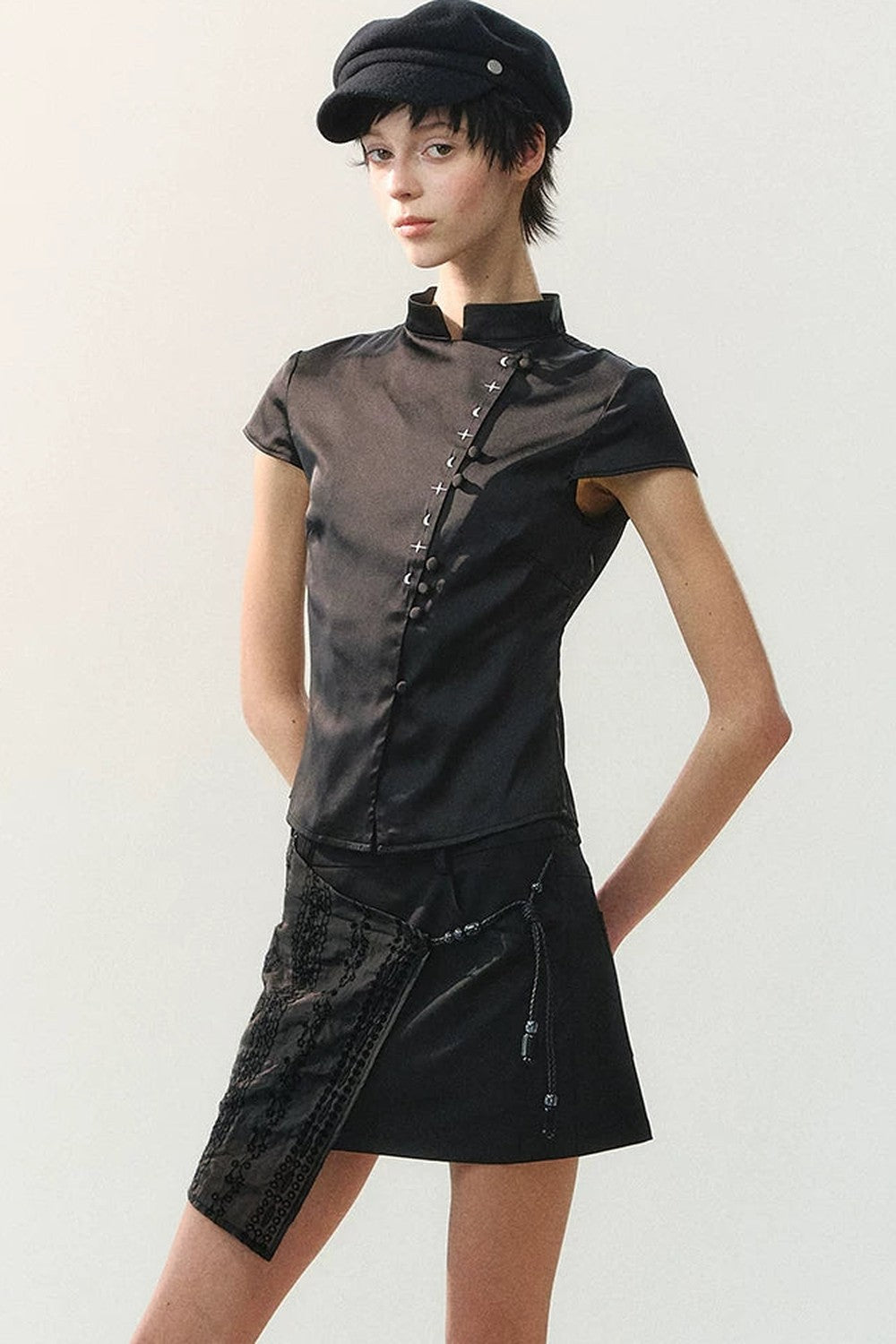 Ink Pearl Layered Skirt