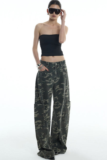 Pantaloni cargo scimitarra mimetici