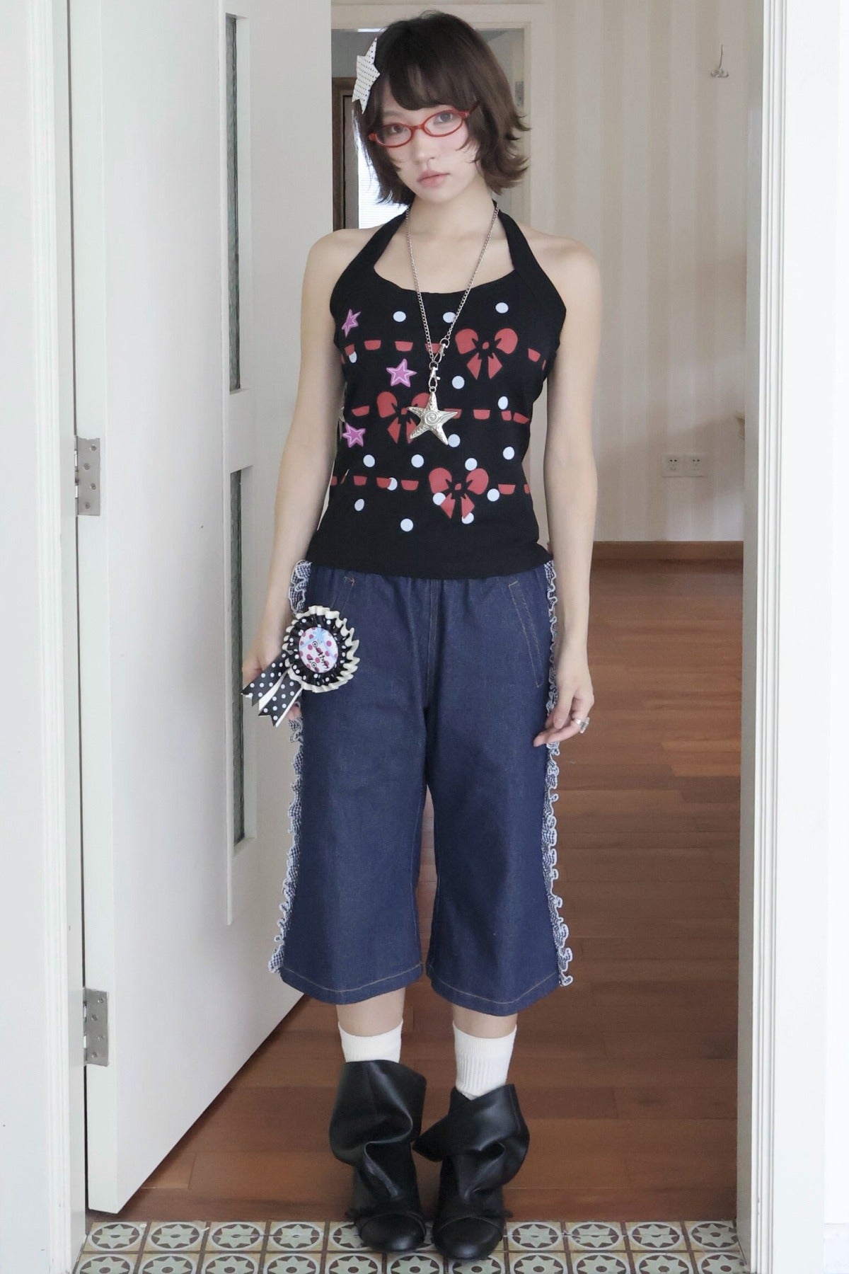 Vintage Bow Star Halter Camisole