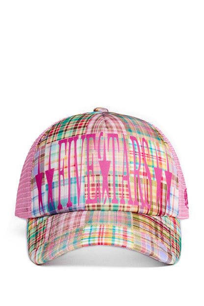 Plaid Flocking Mesh Trucker Cap