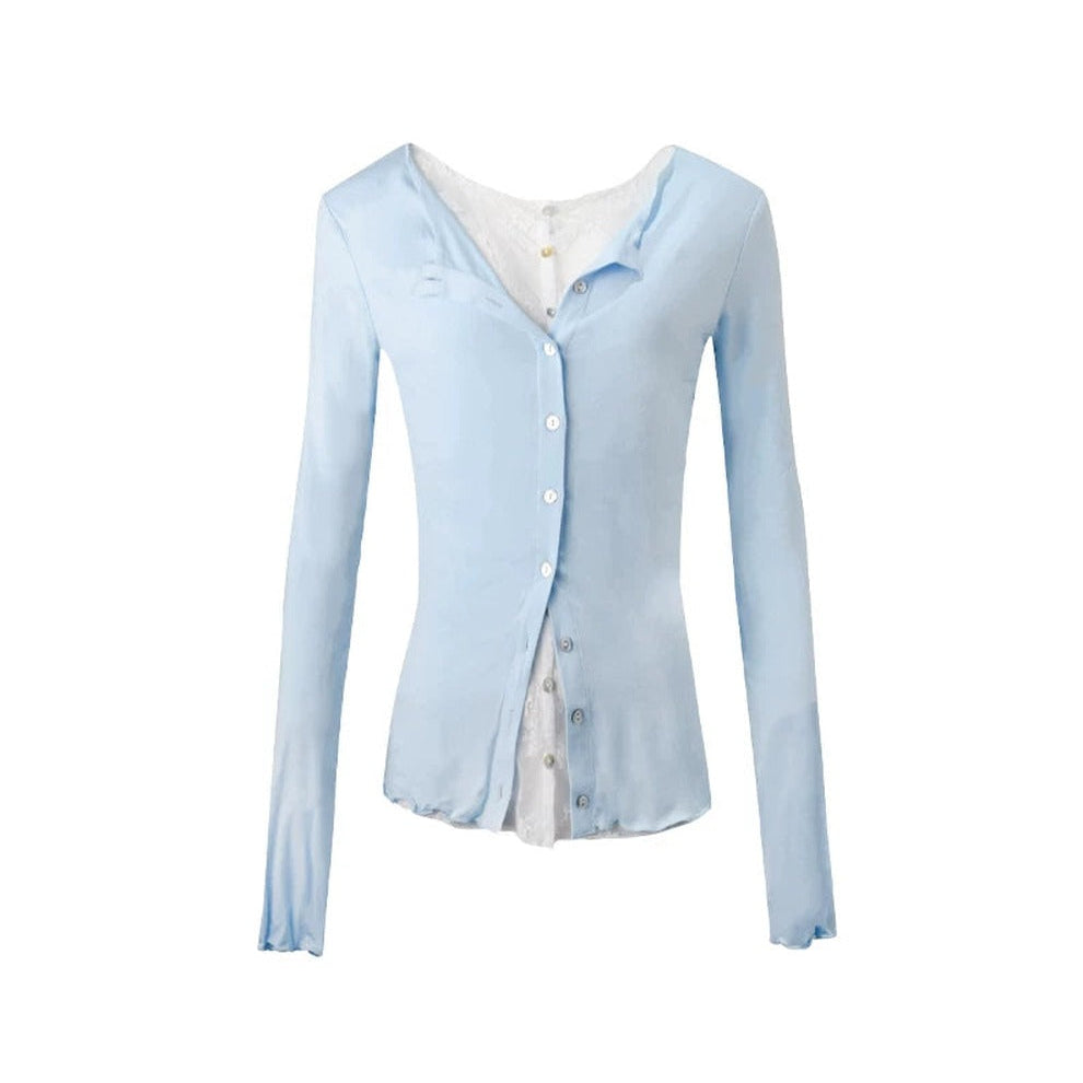 Lace Ruffle Two-Piece Cardigan