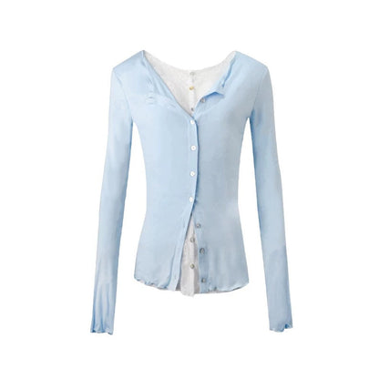 Lace Ruffle Two-Piece Cardigan
