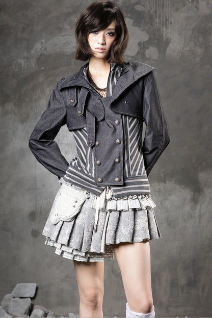 High-Waisted Multi-Layered Pleated Skirt