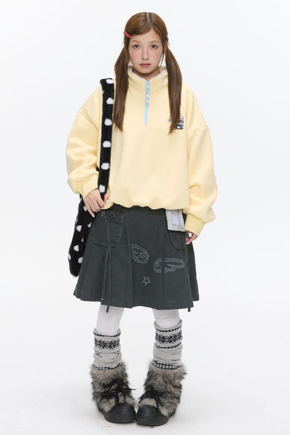 Penguin Embroidered Pullover Sweatshirt