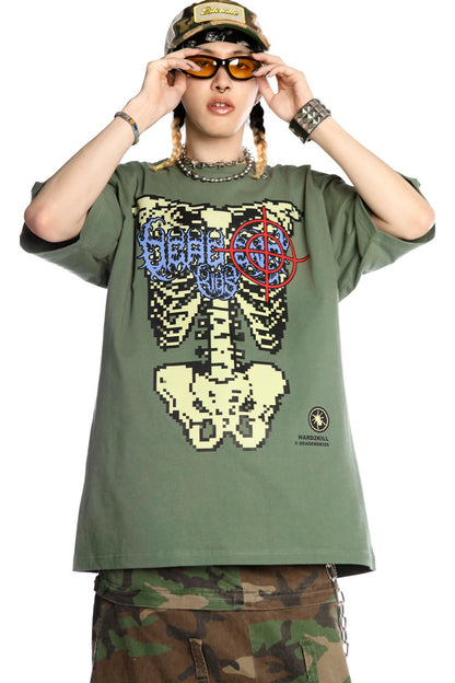 Skeleton Rock Hip-Hop Loose Blouse