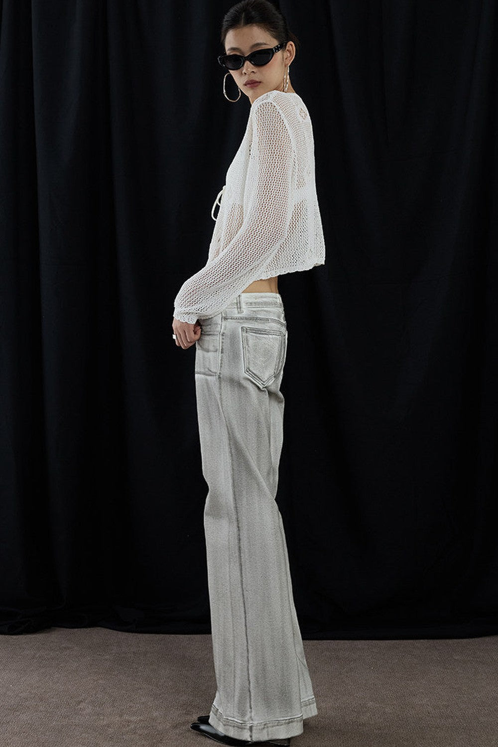 Cardigan romantico retrò floreale traforato