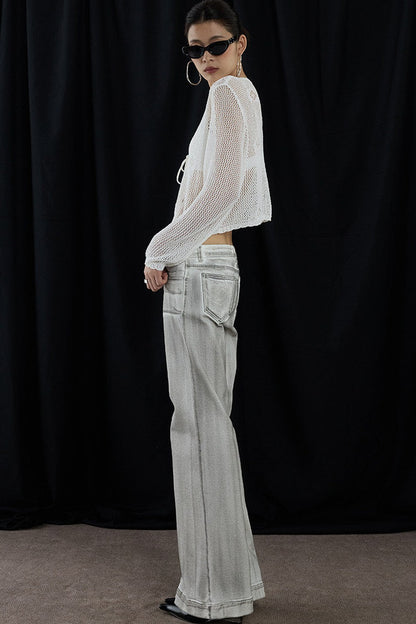 Cardigan romantico retrò floreale traforato