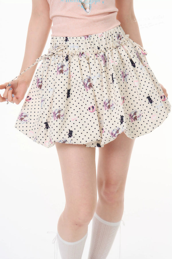 Heart Rabbit Polka Dot Skirt