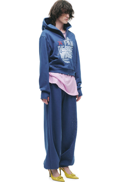 Distressed Print Sweatshirt and Pants Set-Up