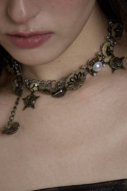 Retro Punk Distressed Necklace