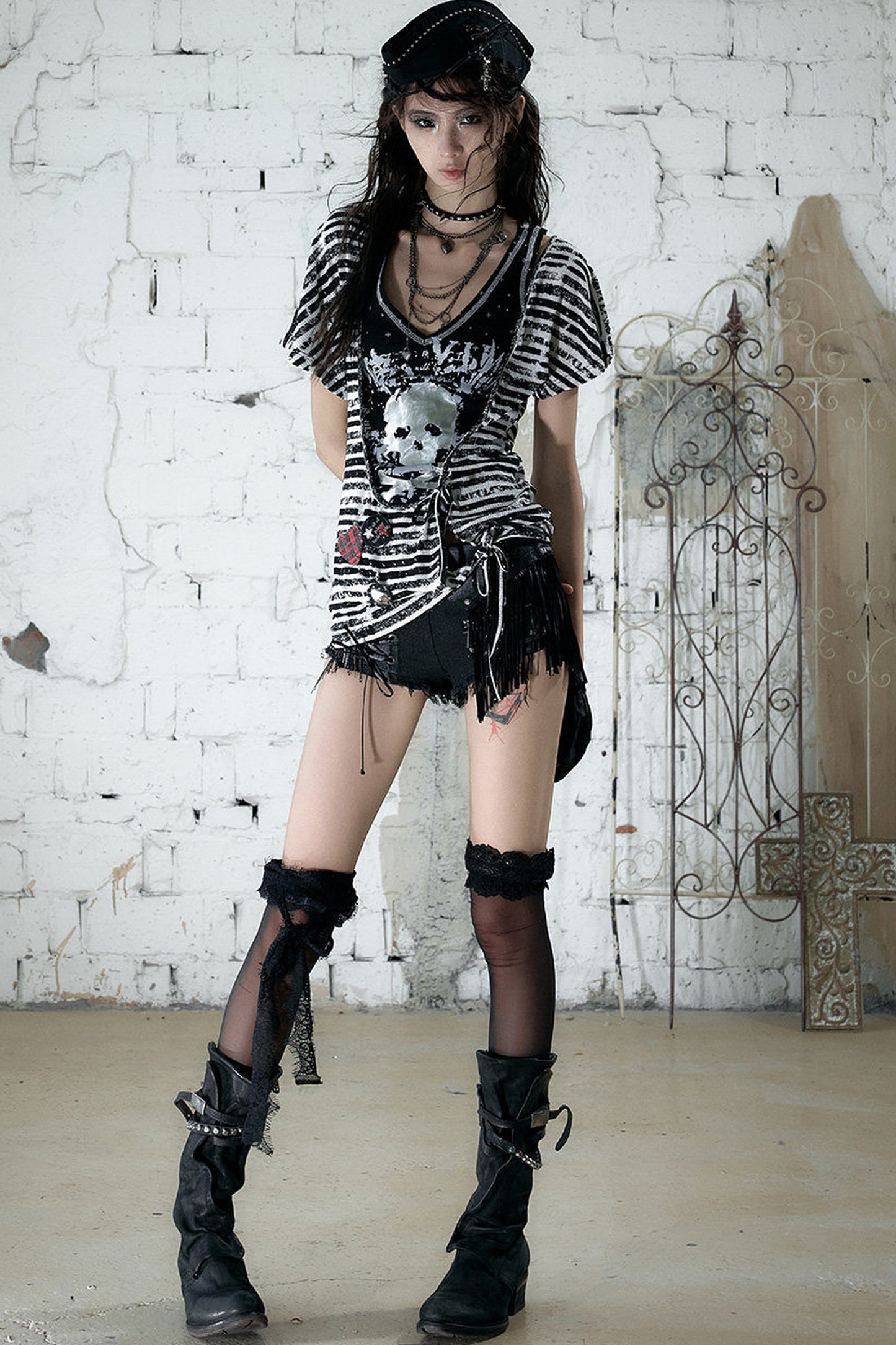 Vintage Asymmetrical Printed Top