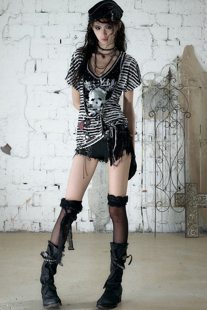 Vintage Asymmetrical Printed Top