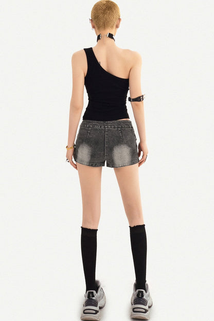 Punk Nieten-Jeansshorts