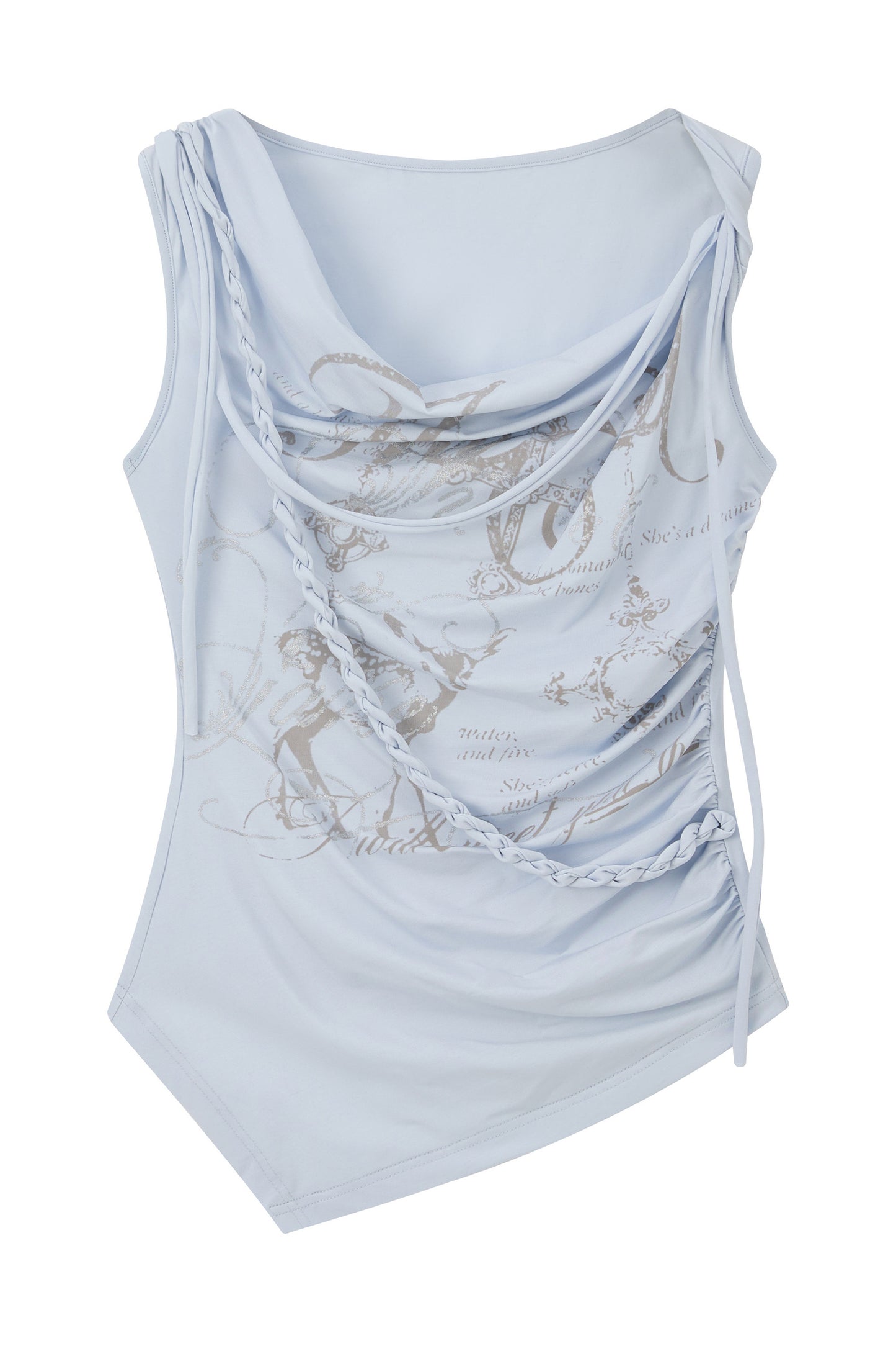 Off-Shoulder Letter Print Vest